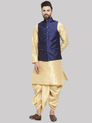 Royal Kurta Men Kurta Dhoti Ethnic Jacket Set