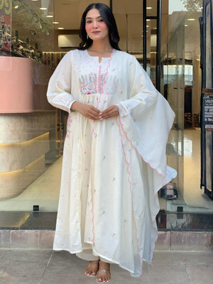 SDK Fashion Embroidered Kurta, Trouser/Pant & Dupatta Set