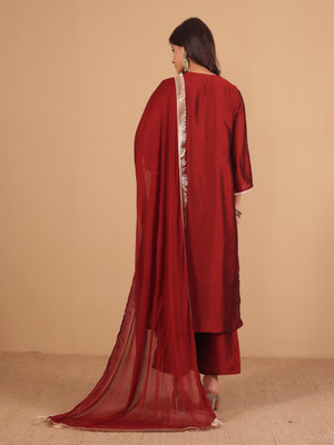 House of Pataudi Women Kurta Pant Dupatta Set