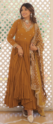 Wedani Lifestyle Anarkali Gown(Yellow)