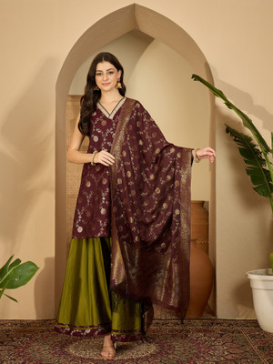 Sangria Women Kurti Palazzo Dupatta Set