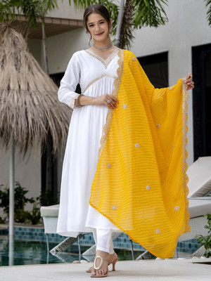 SDK Fashion Embroidered Kurta, Trouser/Pant & Dupatta Set