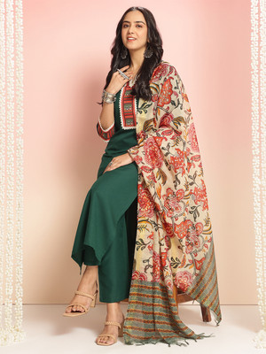 Tasrika Solid Kurta, Trouser/Pant & Dupatta Set