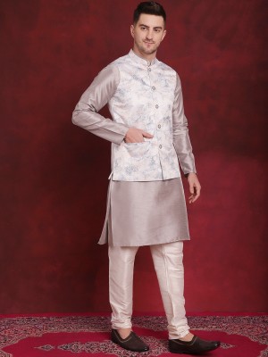 Jompers Men Kurta Pyjama Ethnic Jacket Set