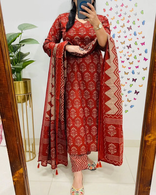 IRAKSU Women Kurti Pant Attached Dupatta Set