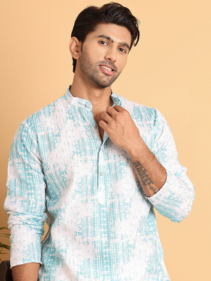 ANOUK Men Embroidered Straight Kurta(White)