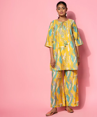 LIBAS Women Ethnic Top Palazzo Set