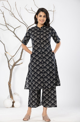 Jaipuri Bunaai Women Kurta Palazzo Set