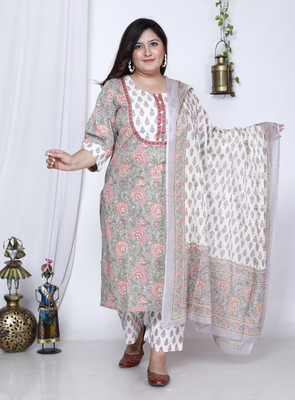 Swasti Floral Print Kurta, Trouser/Pant & Dupatta Set