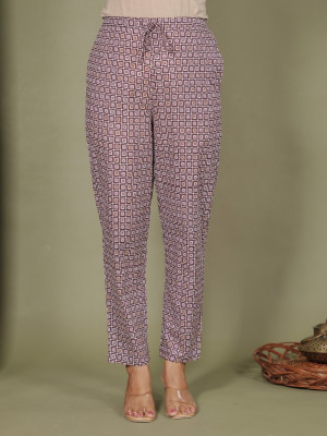 Aramya Comfort Fit Women Purple Trousers