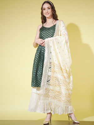 GUFRINA Women Kurti Sharara Dupatta Set