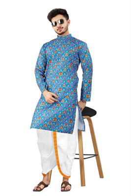 DHASU TRENDZ Men Kurta Dhoti Set