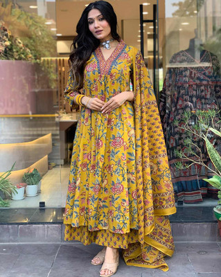 FADIFY FASHION Printed Kurta, Palazzo & Dupatta Set