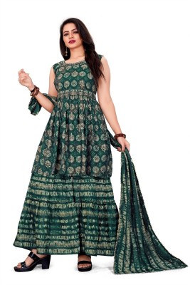 DISHWA FASHION Women Kurti Sharara Set