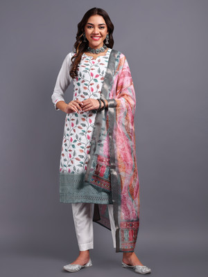 DISHWA FASHION Embroidered, Self Design Kurta, Trouser/Pant & Dupatta Set