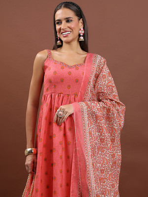 Vishudh Women Kurta Palazzo Attached Dupatta Set