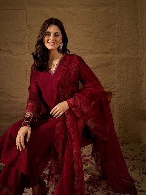 House of Pataudi Women Kurta Pant Dupatta Set