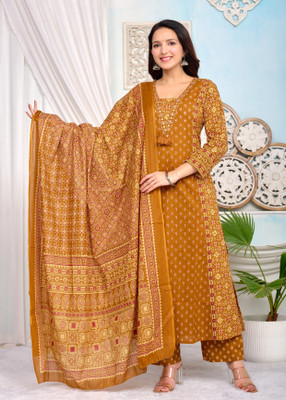 RASOKURTI Women Kurti Pant Attached Dupatta Set