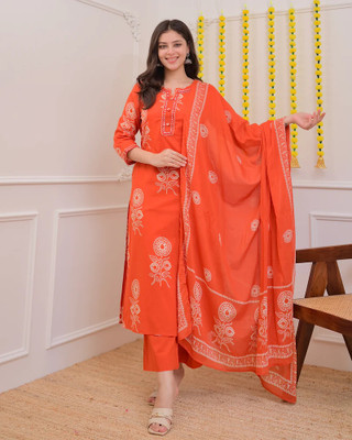 Ethnic Trend Women Kurta Pant Dupatta Set