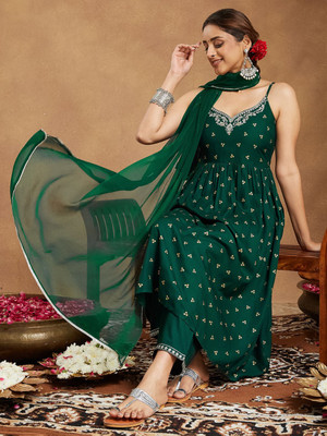 Janasya Women Kurti Pant Dupatta Set