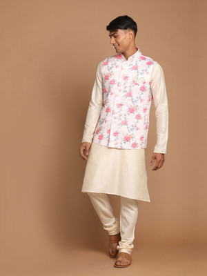 VASTRAMAY Men Kurta Pyjama Ethnic Jacket Set