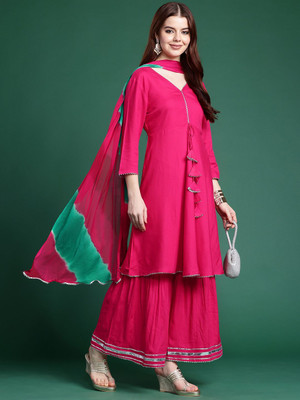 Sangria Women Kurta Sharara Set