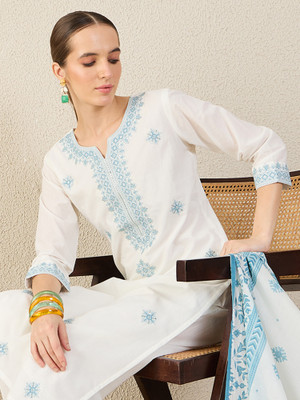 Indo Era Women Kurta Pant Dupatta Set
