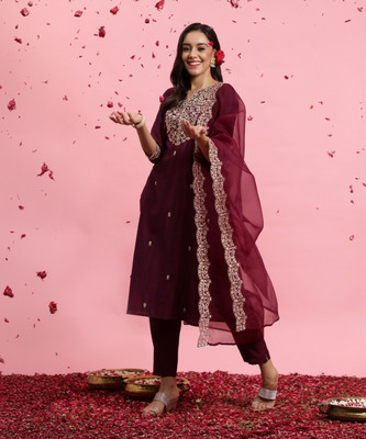 Indo Era Women Kurta Pant Dupatta Set