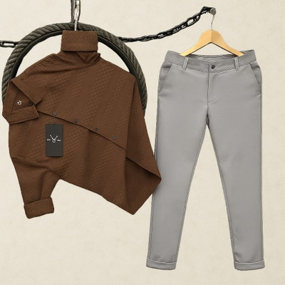 Black Deer Men Shirt Pant Set