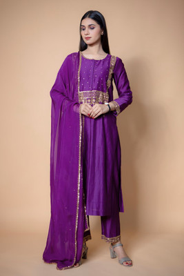Tasrika Embroidered Kurta, Trouser/Pant & Dupatta Set