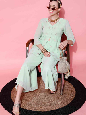 INDO STREET Women Kurta Palazzo Set