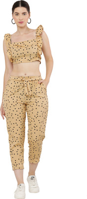 Shyammc Women Crop Top Pant Set