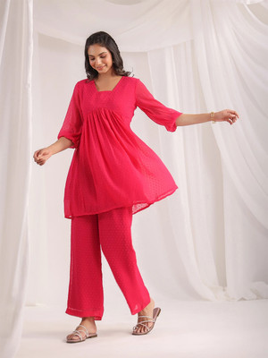 Janasya Women Ethnic Top Pant Set
