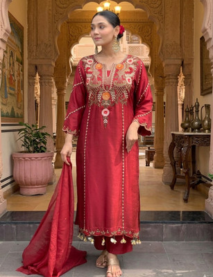 PRASAANCREATION Women Kurta Pant Dupatta Set