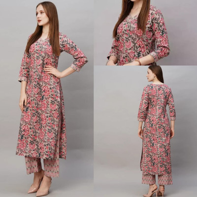 OM SAI LACE Women Kurti Pant Set