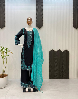 CHOICE FAB Women Kurta Palazzo Dupatta Set