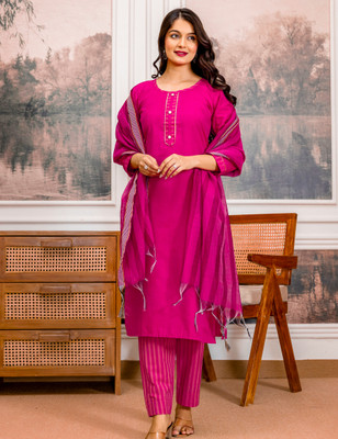BILANZA Women Kurti Pant Dupatta Set