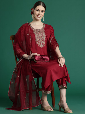 Indo Era Women Kurta Pant Dupatta Set