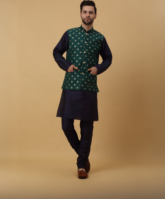 kraft india Men Kurta Pyjama Ethnic Jacket Set