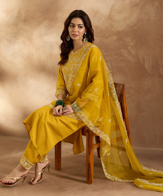 Indo Era Women Kurta Pant Dupatta Set