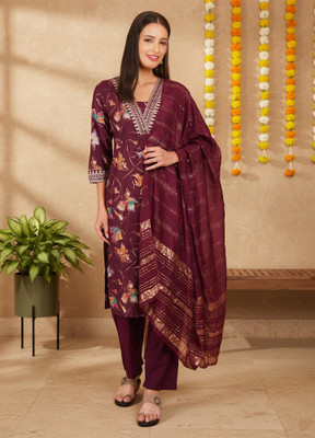 RUVII Women Kurti Pant Dupatta Set