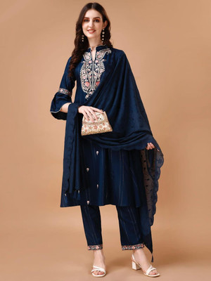 Varamya Women Ethnic Top Pant Dupatta Set