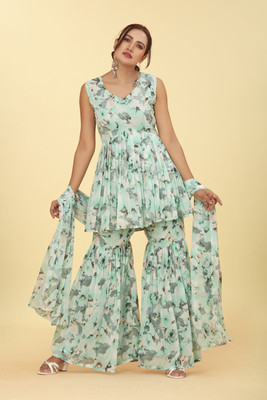 Odd by chansi Trendz Women Kurta Sharara Dupatta Set