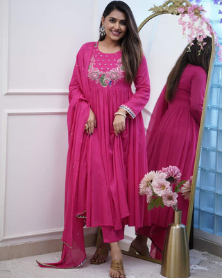 Zinsy Creation Embroidered Kurta, Trouser/Pant & Dupatta Set