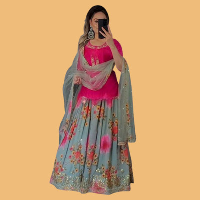 IYALAFAB Women Ethnic Top Dhoti Pant Dupatta Set