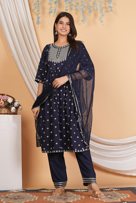 YKCFASHION Women Kurti Palazzo Dupatta Set