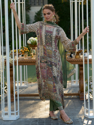 Indo Era Women Kurta Palazzo Dupatta Set