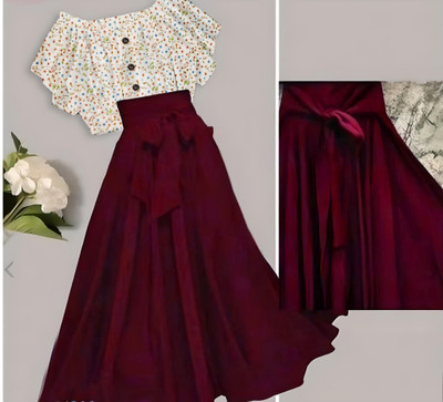 DHYEY CREATION Women Crop Top Skirt Set