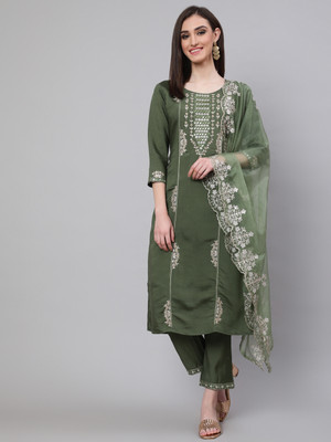 AKS Couture Women Kurta Pant Dupatta Set