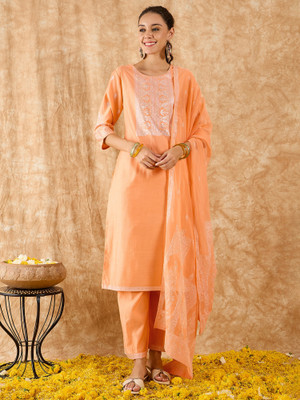 Indo Era Women Kurta Pant Dupatta Set